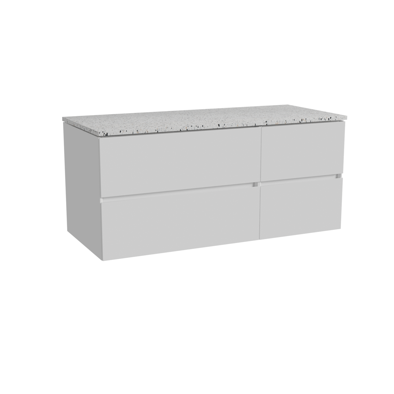 Storke Edge meuble salle de bains suspendu 120 x 52 cm blanc brillant avec Tavola tablette simple ou double en blanc/noir mat terrazzo