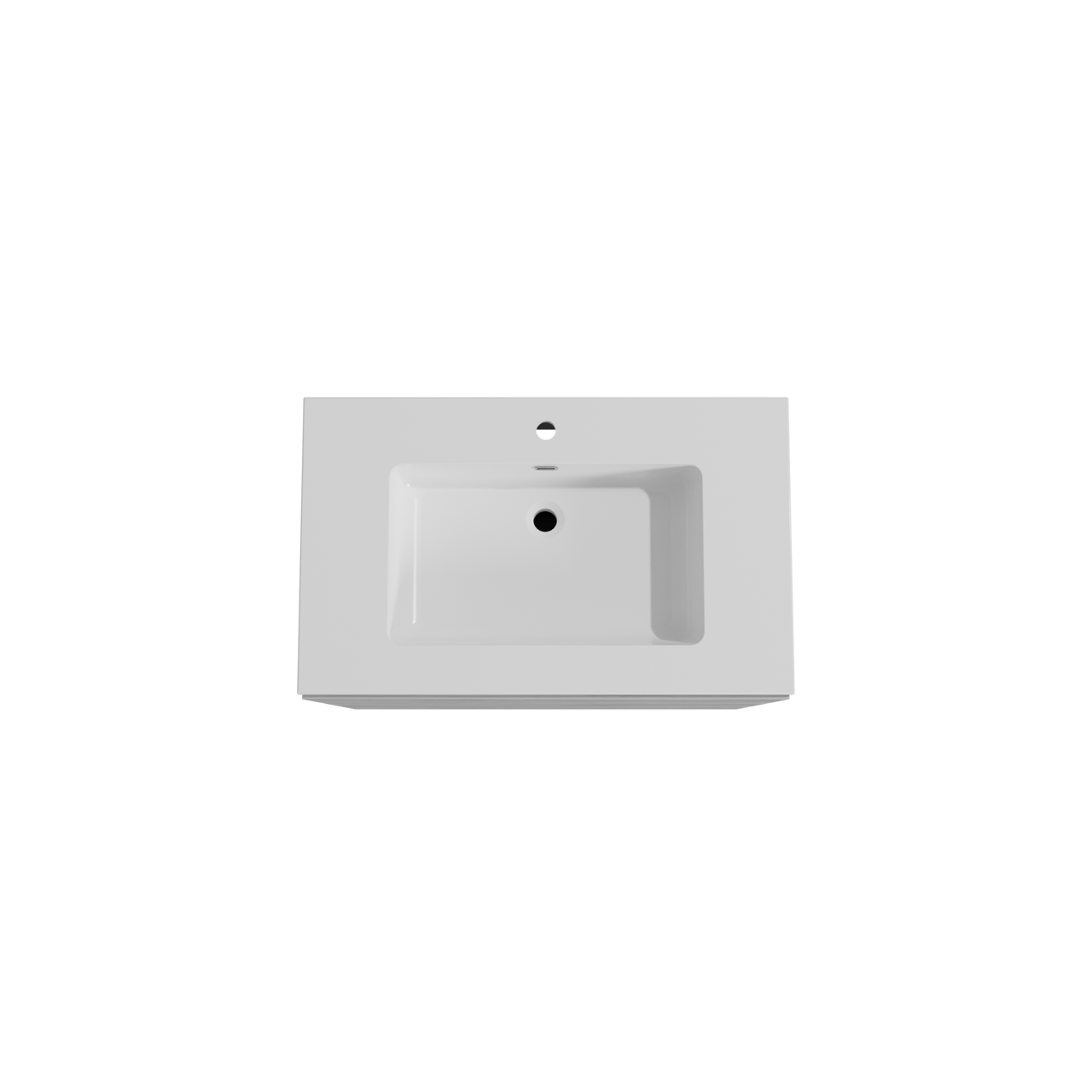 Storke Edge freistehendes Möbelstück Set: 85 x 52 cm, Beton dunkelgrau, mit Diva Einzelwaschtisch, Marmorkomposit Weiß glänzend