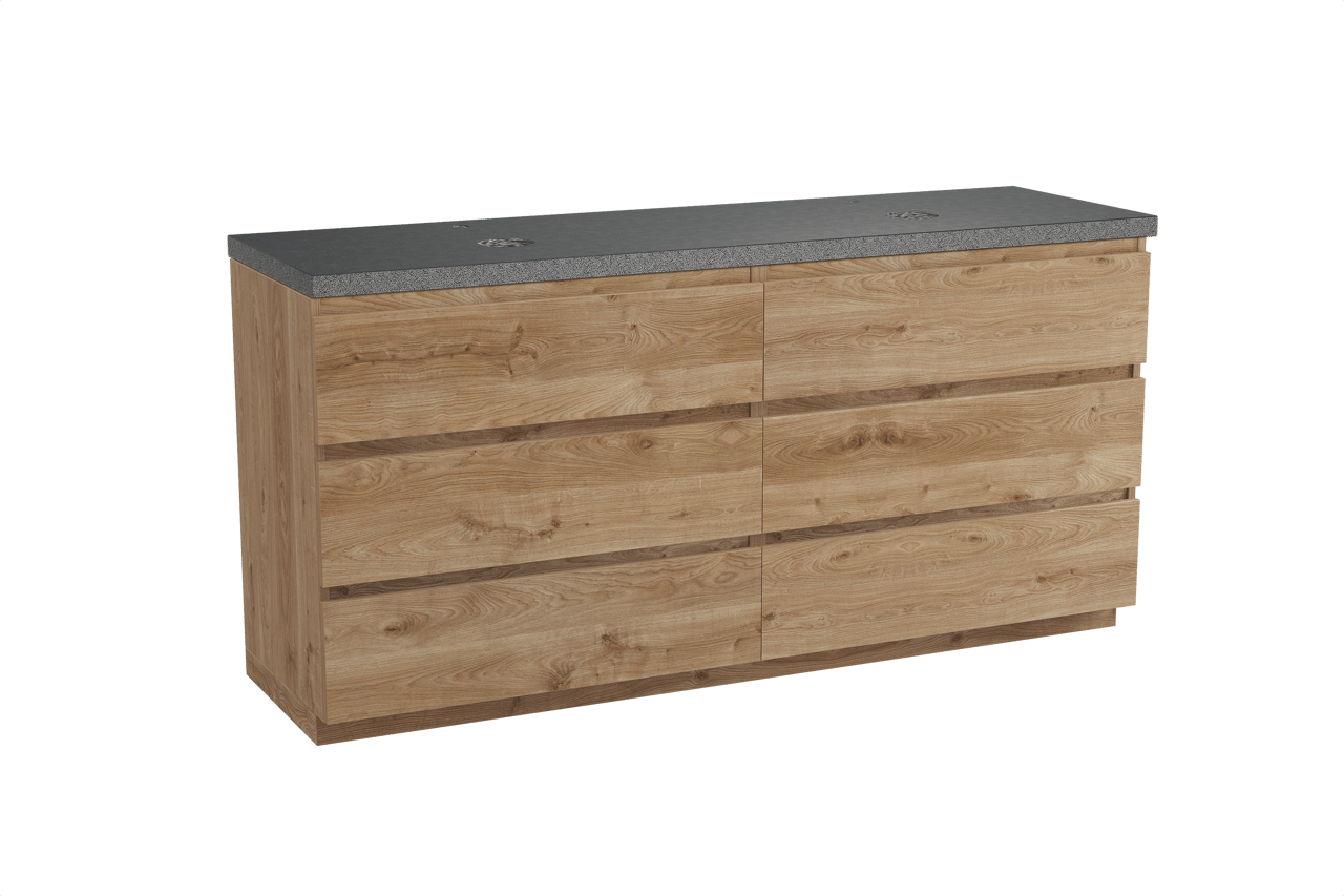 Balmani Lucida meuble salle de bains avec tablette pour vasques Rock