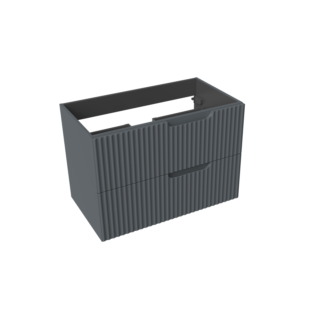 Linie Ribbo meuble sous-lavabo suspendu 80 x 46 cm bleu anthracite 2 tiroirs