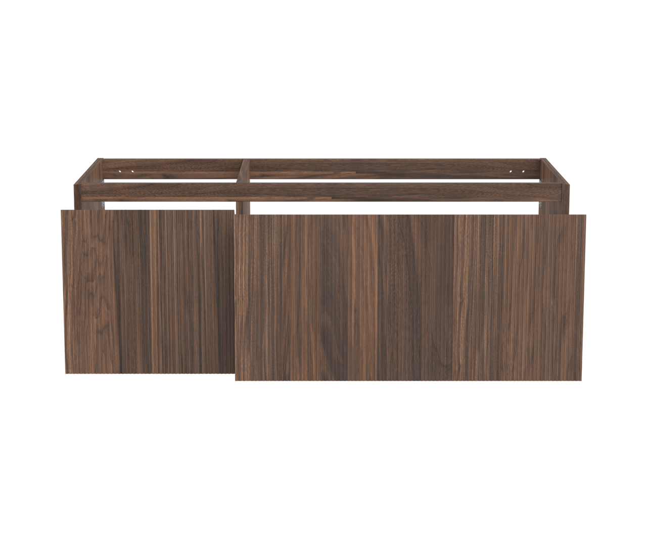 Balmani Fila meuble sous-lavabo suspendu 135 x 55 cm asymétrique droite placage noyer 4 tiroirs