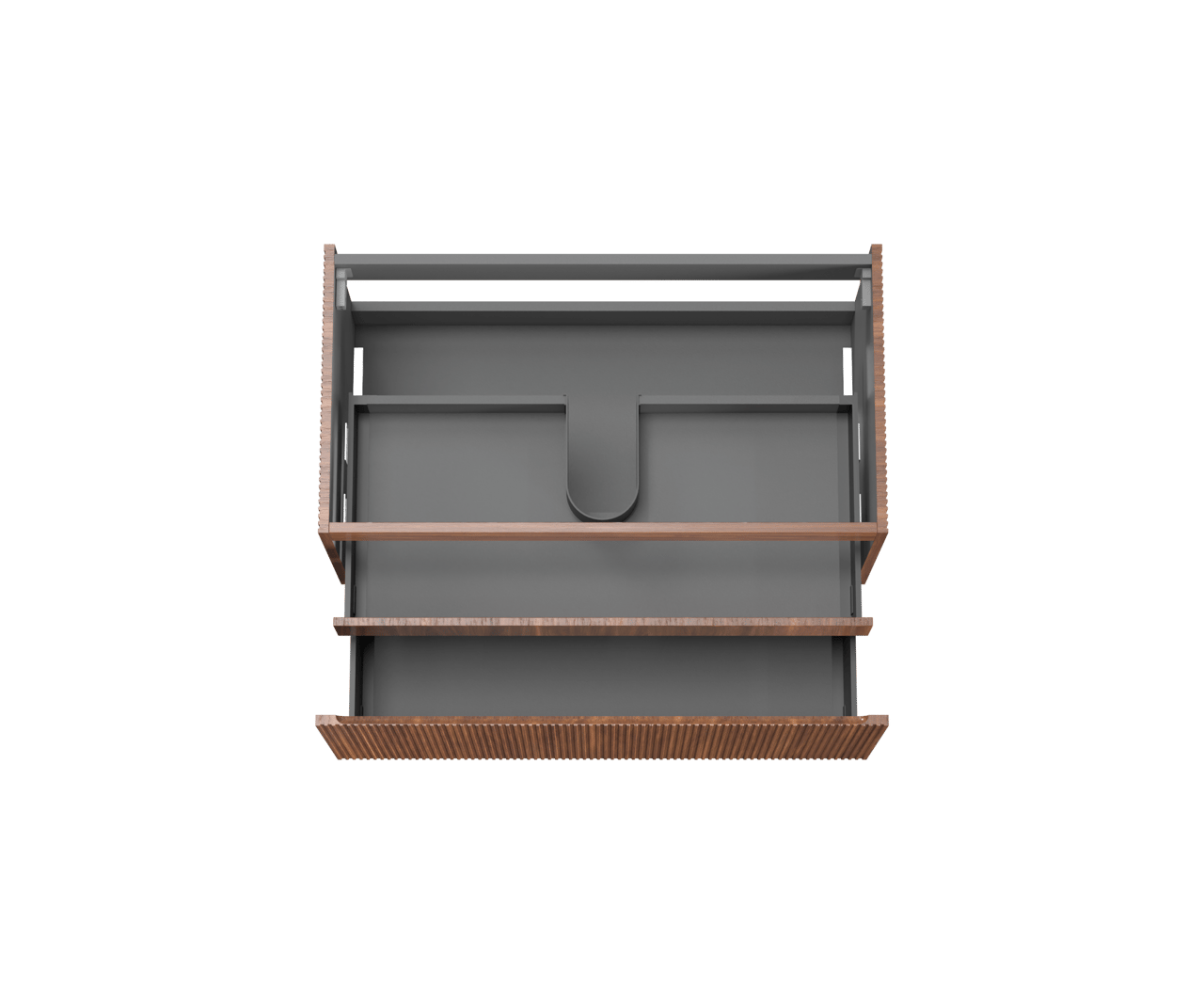 Storke Ribs hängender Waschbeckenunterschrank: 95 x 52 cm, Nussbaum, 2 Schubladen