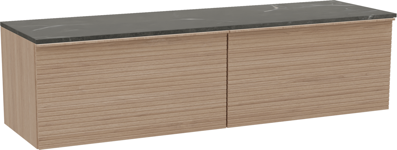 Balmani Forma Badmöbel Set mit Stretto Waschtischplatte für Aufsatzwaschbecken