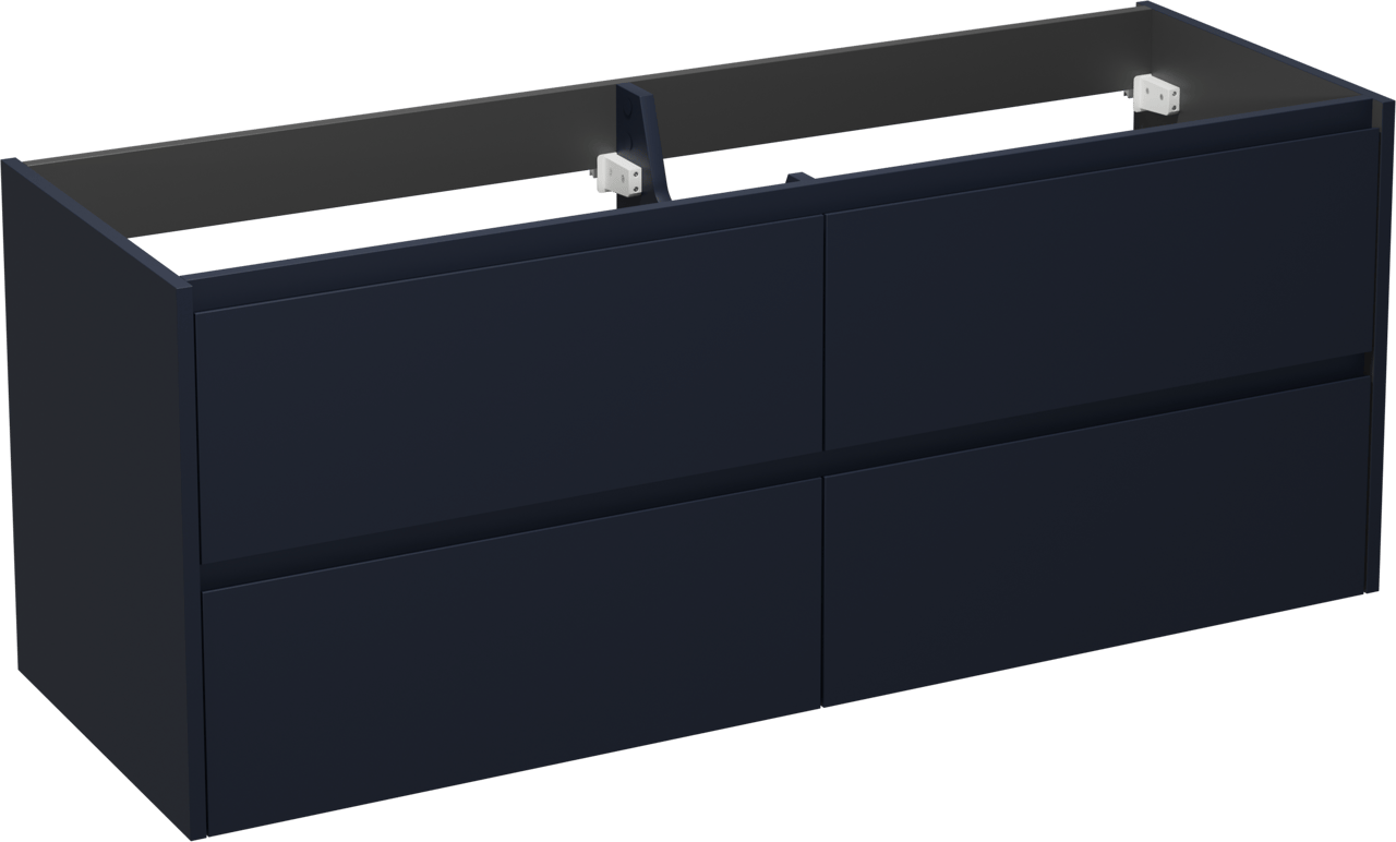 Storke Seda hängender Waschbeckenunterschrank: 150 x 52 cm, Nachtblau, 4 Schubladen