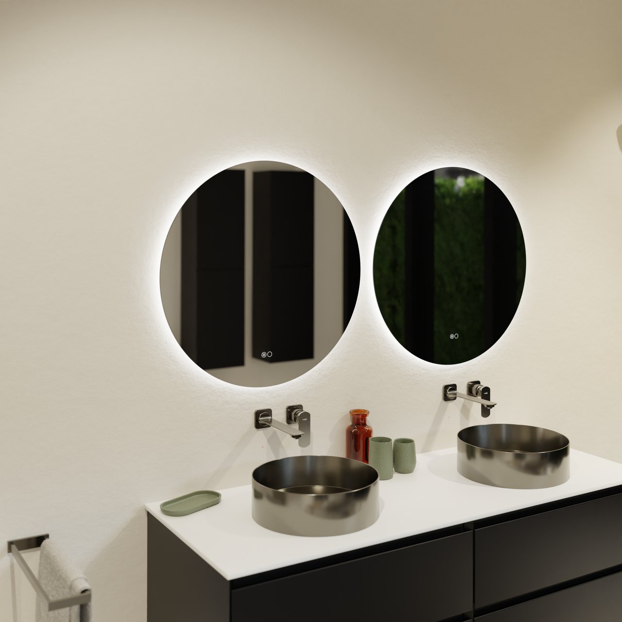 Balmani Giro Touch miroir rond lumineux et anti-buée Ø 70 cm