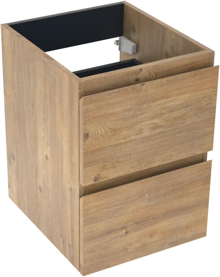 Linie Lado meuble sous-vasque suspendu 40 x 46 cm chêne naturel 2 tiroirs