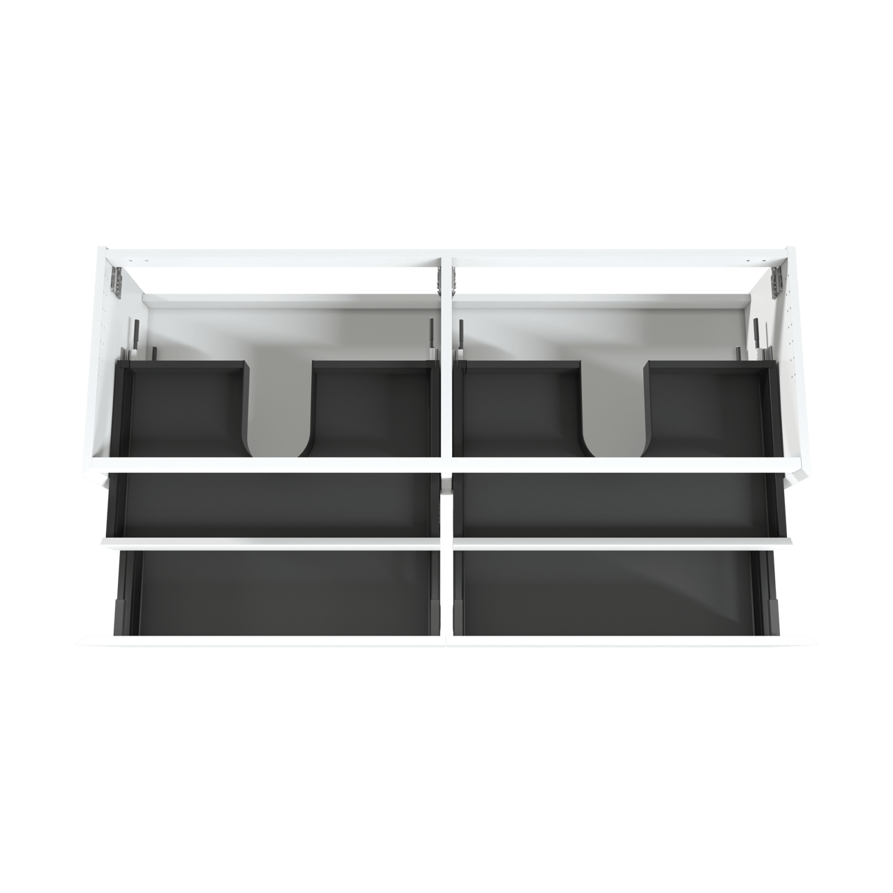 Balmani Idra hängender Waschbeckenunterschrank: 180 x 55 cm, Weiß matt, 4 Schubladen