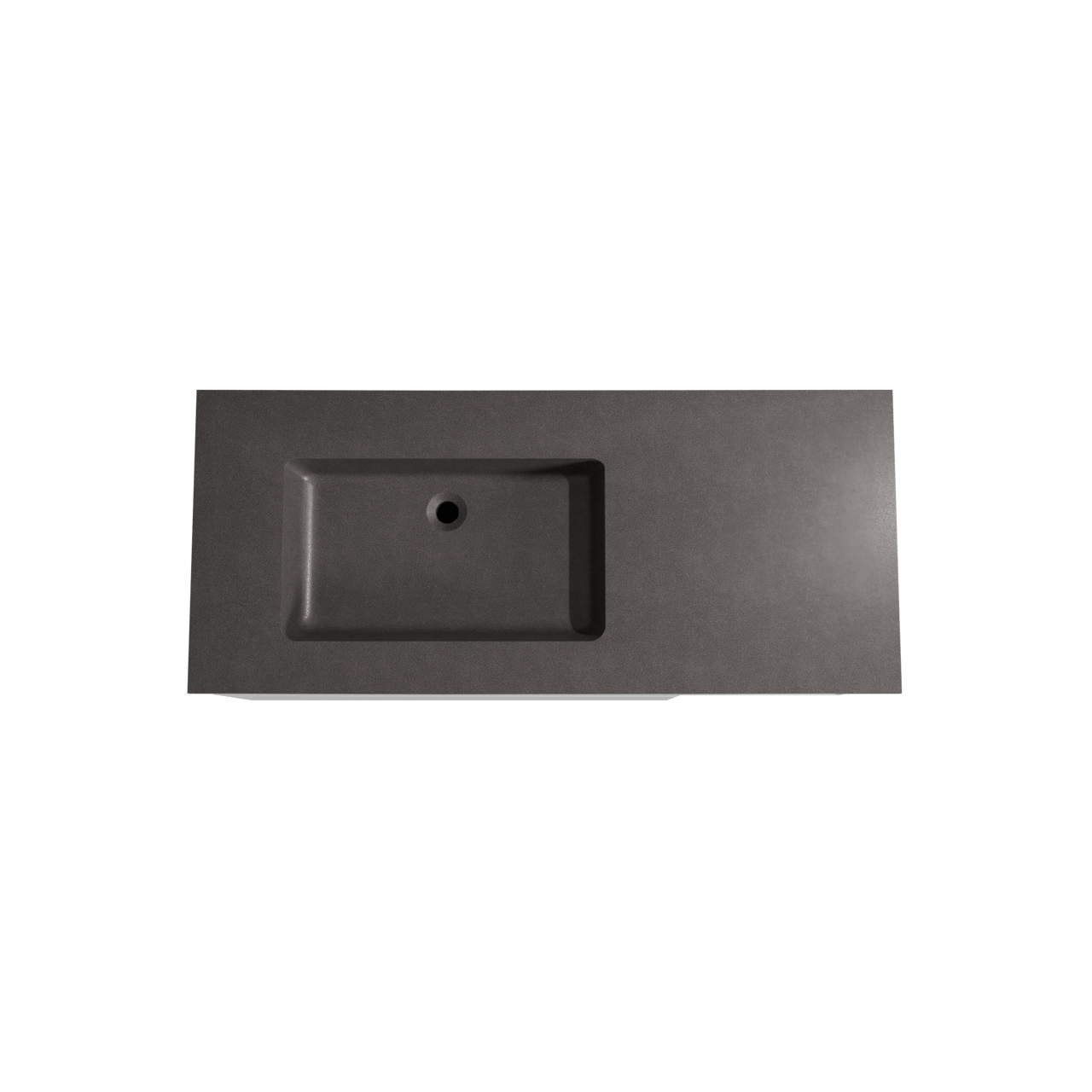 Storke Edge meuble salle de bains suspendu 120 x 52 cm blanc brillant avec Scuro plan vasque asymétrique à gauche en quartz noir mat