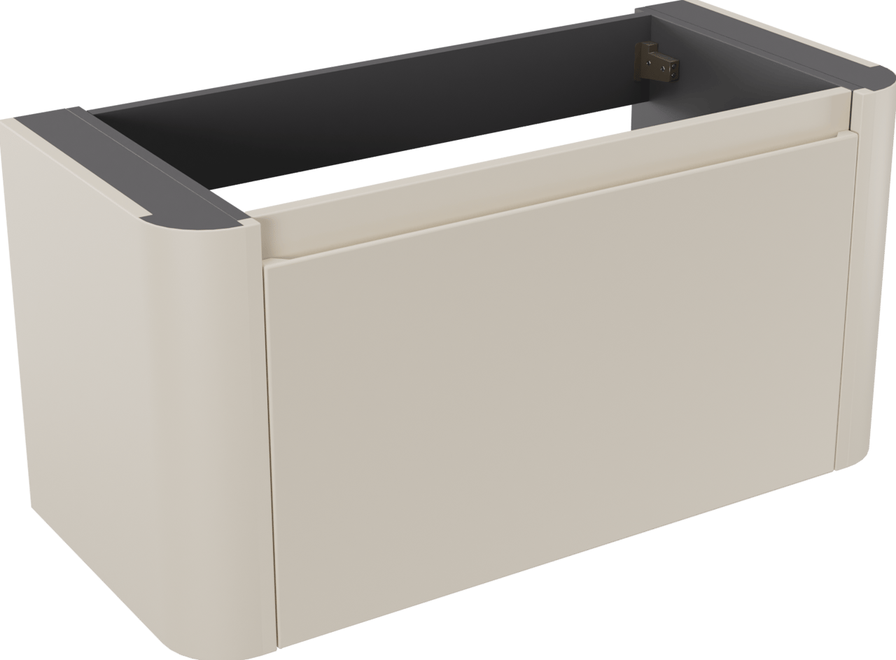 Storke Soft meuble sous-vasque suspendu 100 x 46 cm Sand mat 2 tiroirs