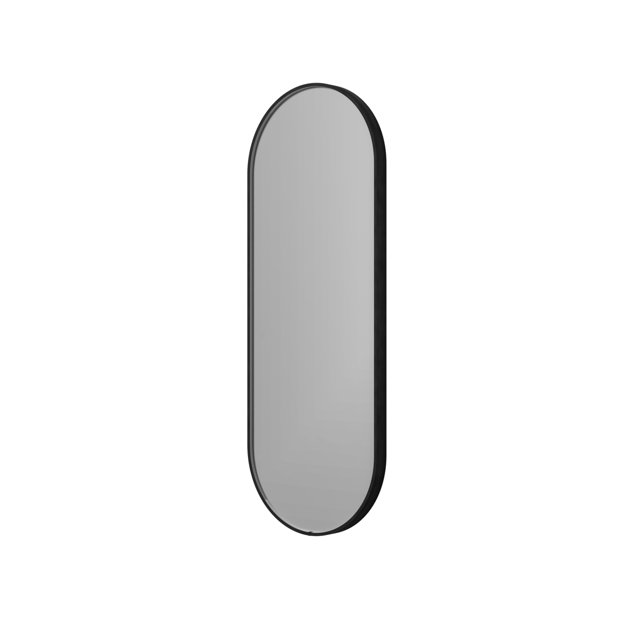 Balmani Secret Black Badspiegel mit Beleuchtung: Oval, Schwarz, 45 x 120 cm, mit Anti-Beschlag Spiegelheizung