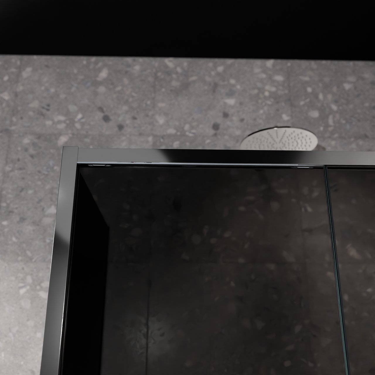 Balmani Senses Design douchehoek met rechtse schuifdeur en vaste zijwand, 140 x 80 cm, Rookglas, Glanzend chroom profielen