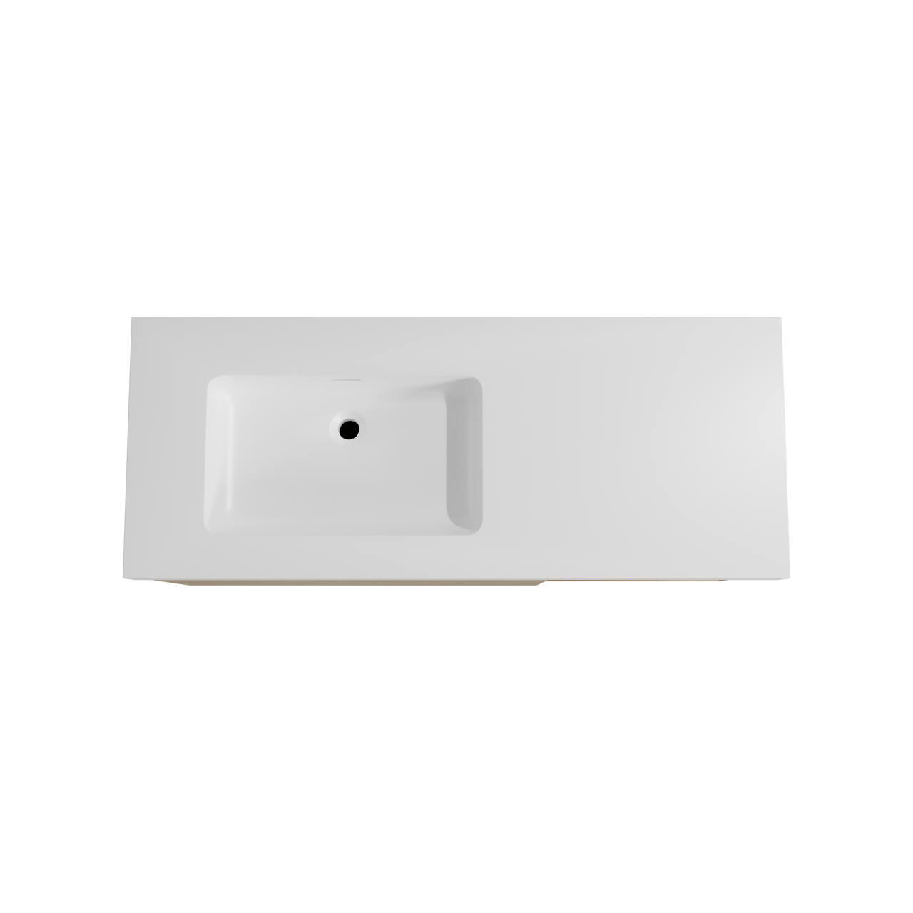 Storke Edge zwevend badmeubel 130 x 52 cm ruw eiken met Mata High asymmetrisch linkse wastafel in solid surface mat wit