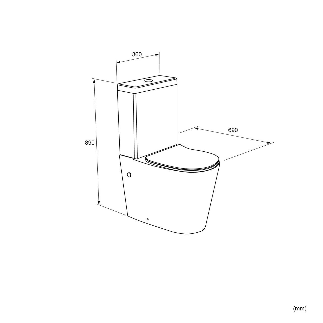 Luca Varess Santino staand toilet verhoogd glanzend wit randloos