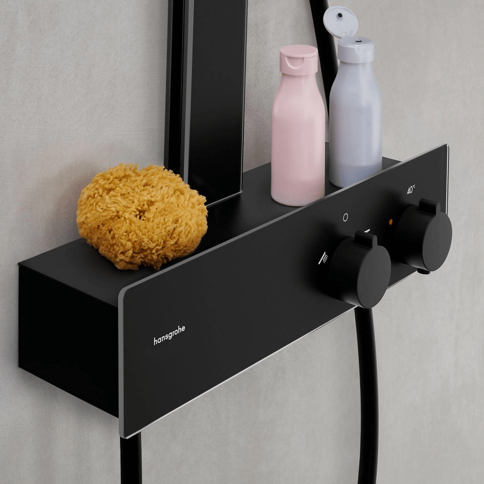 Hansgrohe Rainfinity 300 colonne de douche de pluie avec ShowerTablet 350 noir mat
