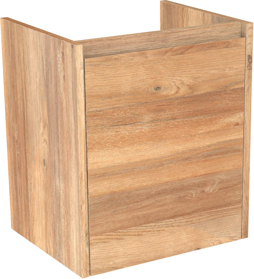 Storke Seda hängender Waschbeckenunterschrank: 45 x 35 cm, Eiche rustikal, mit Tür