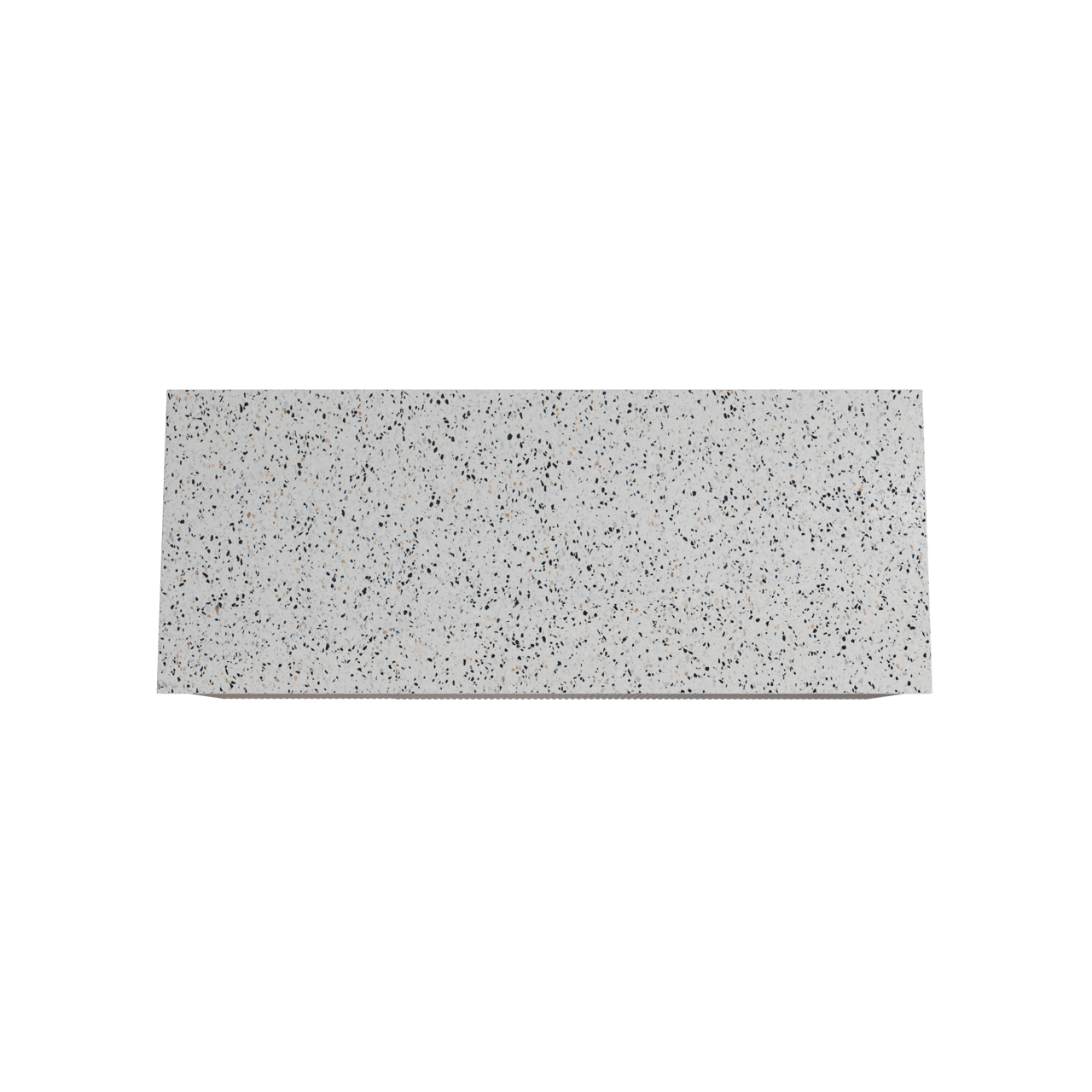 Storke Ribs meuble salle de bains suspendu 130 x 52 cm noyer avec Tavola tablette simple ou double en blanc/noir mat terrazzo, Nervure droite symétrique verticale