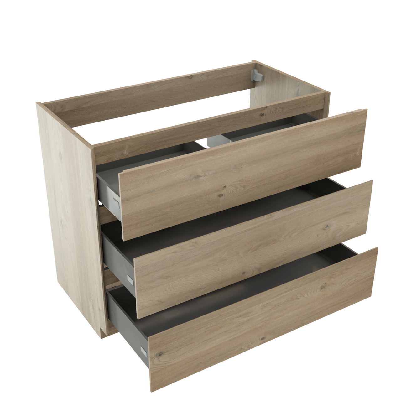 Storke Edge meuble sous-lavabo a poser 105 x 52 cm chêne brut 3 tiroirs