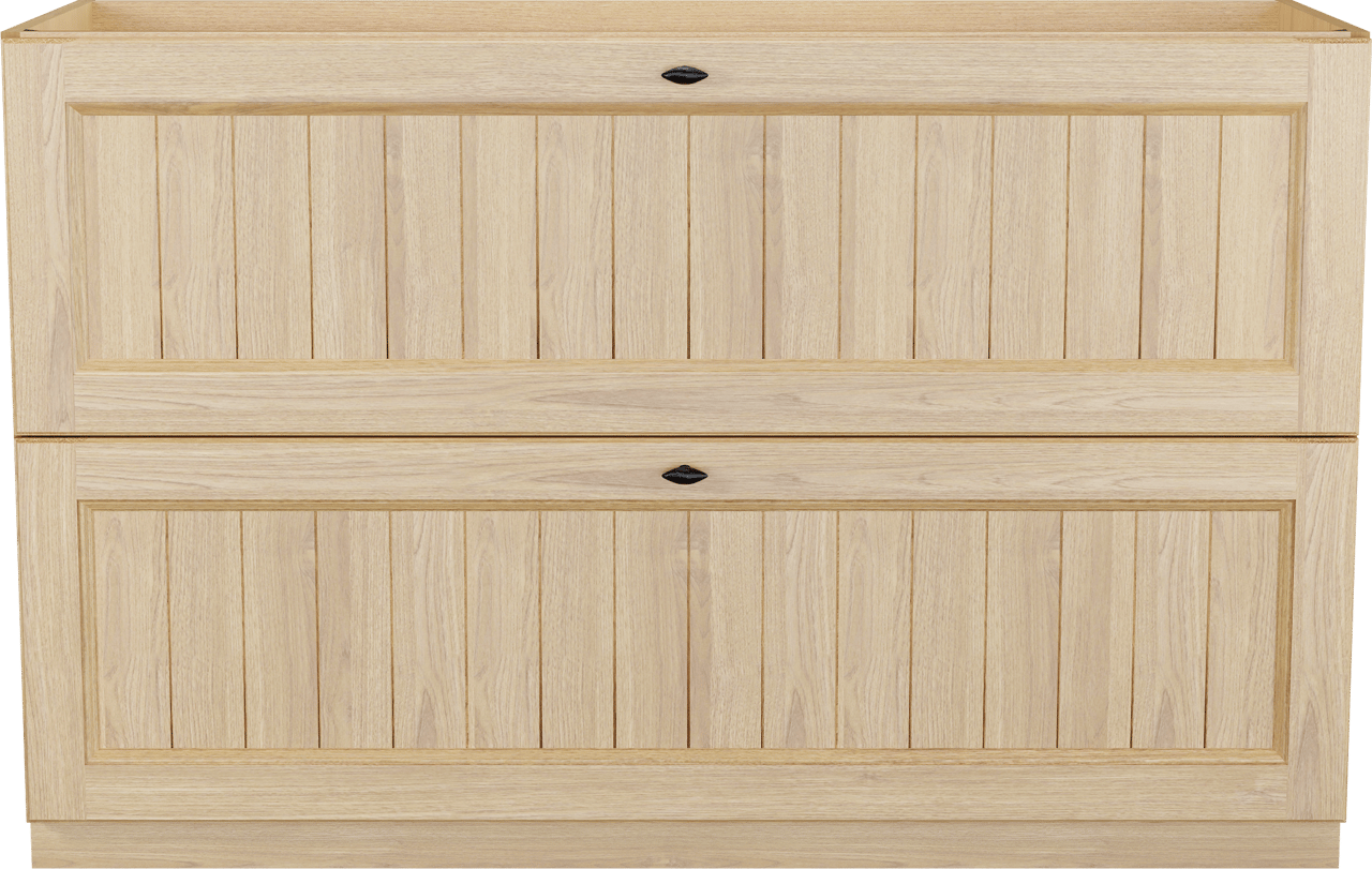 Balmani Lemon meuble sous-lavabo a poser 135 x 55 cm Placage chêne naturel 2 tiroirs