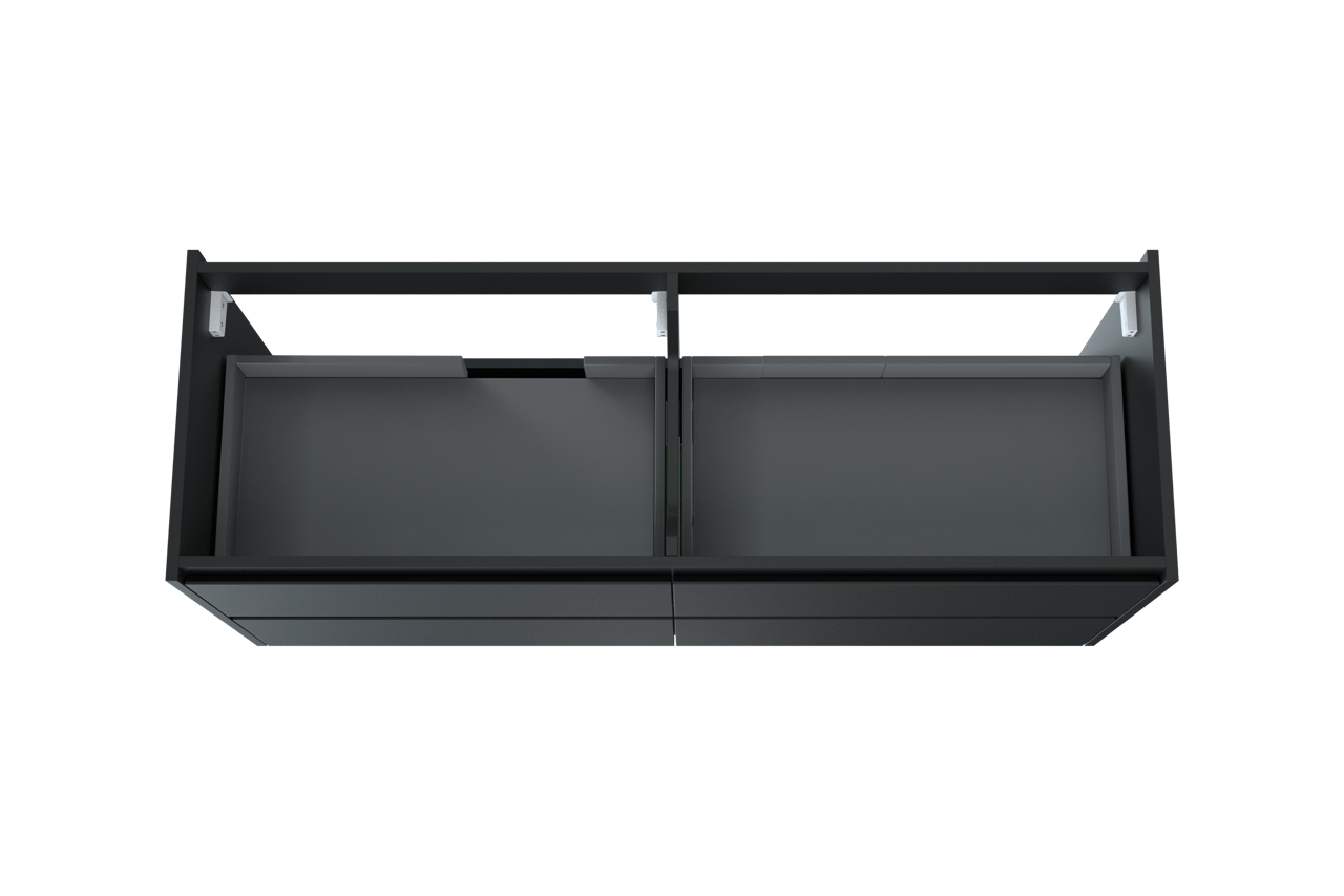 Storke Seda meuble sous-lavabo suspendu 150 x 52 cm Noir Mat 4 porte