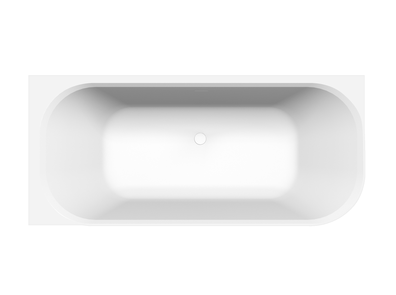 Balmani Finla tweepersoons hoekbad links 180 x 80 cm Solid Surface mat wit