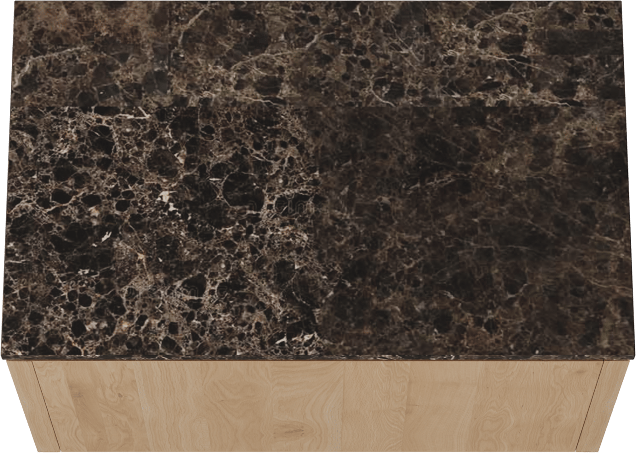 Balmani Eclips meuble salle de bains suspendu 90 x 55 cm Chêne naturelle avec Stretto tablette simple en Dark Emperador marbre