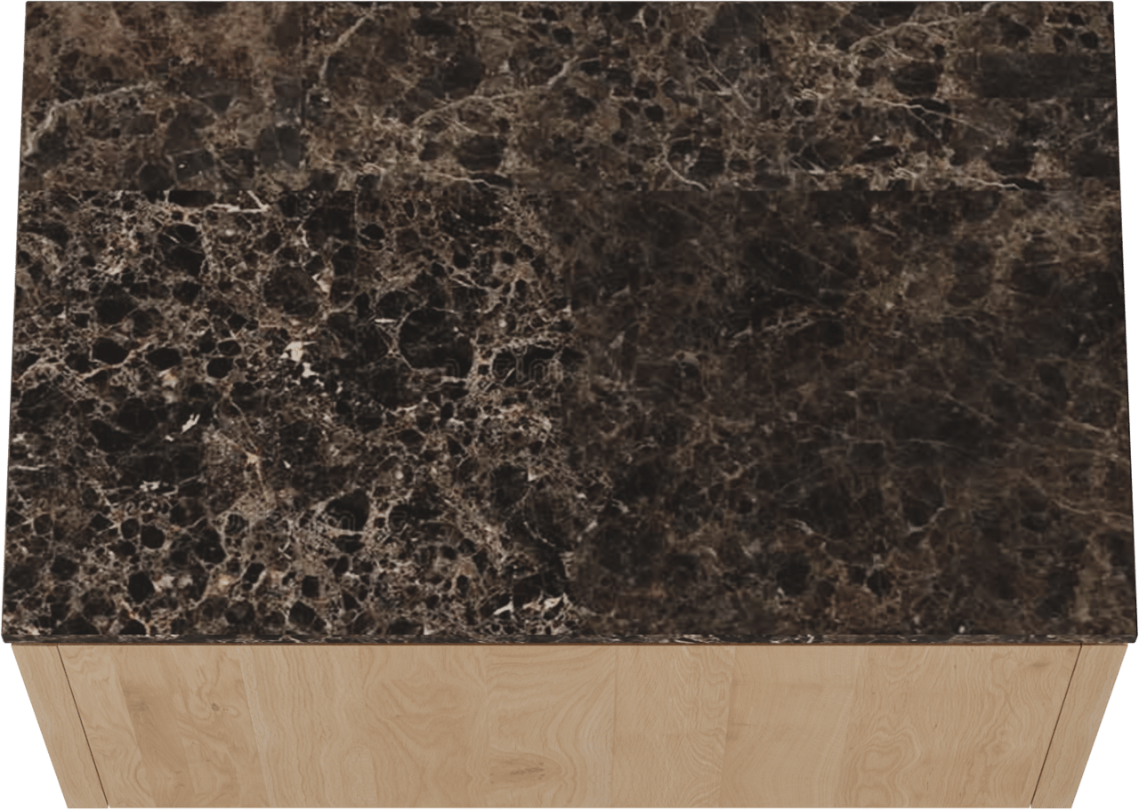 Balmani Eclips hängendes Möbelstück Set: 90 x 55 cm, Eiche Natur, mit Stretto Einzel Waschtischplatte Marmor Dark Emperador