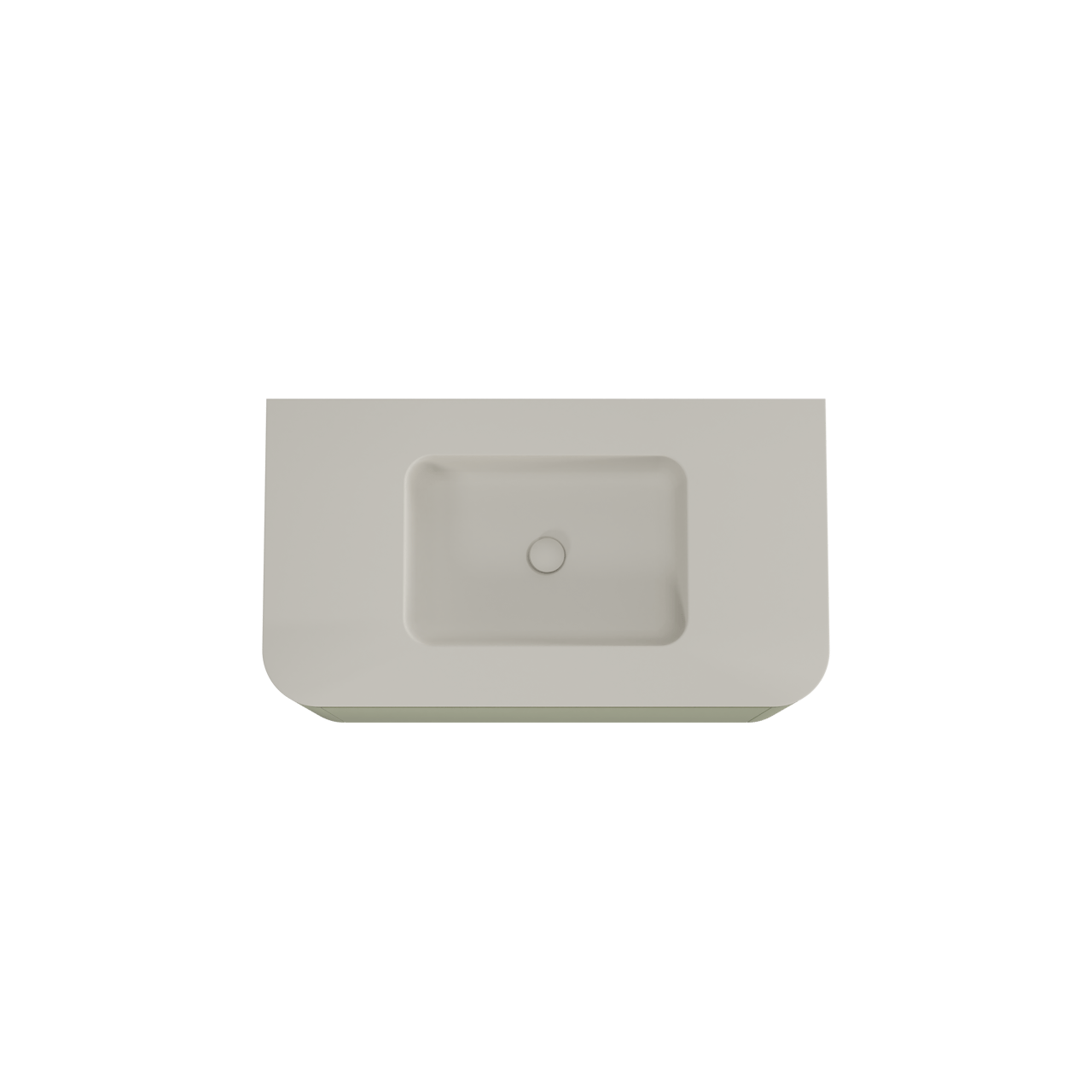 Balmani Moon meuble salle de bains suspendu 100 x 55 cm vert sauge avec Moon plan simple en top solid soie grise