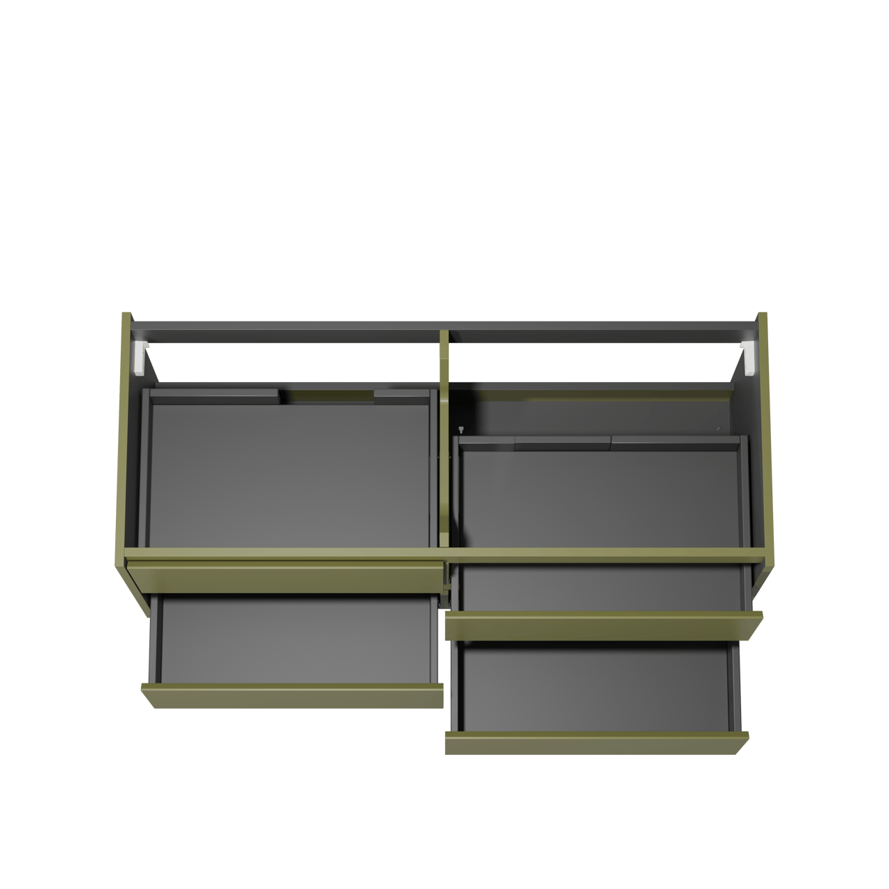 Storke Seda meuble sous-lavabo suspendu 130 x 52 cm vert olive 4 tiroirs