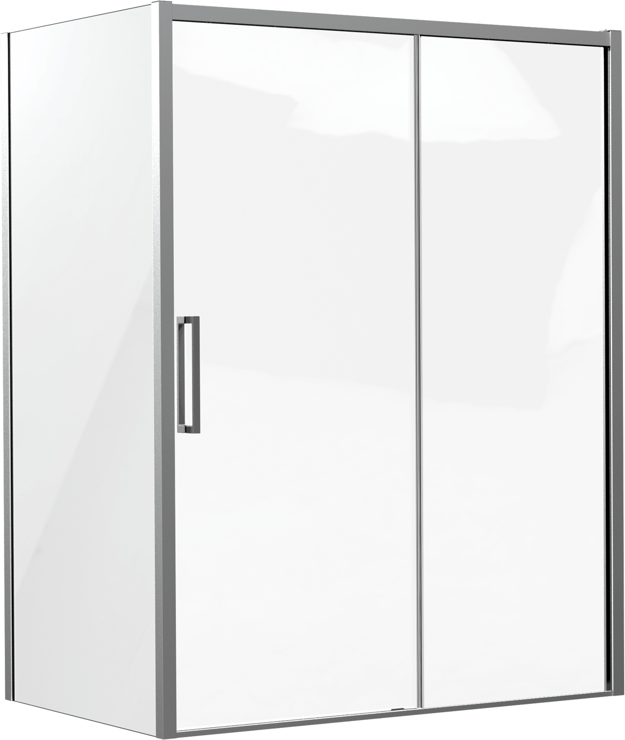 Luca Varess Senses douchehoek met schuifdeur en vaste zijwand 160 x 100 cm helder glas glanzend chroom profiel