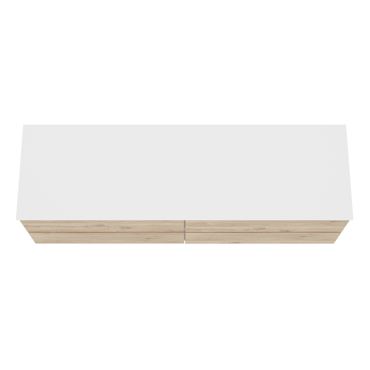 Balmani Lucida meuble salle de bains suspendu 180 x 55 cm chêne brut avec Stretto tablette simple ou double en solid surface blanc mat