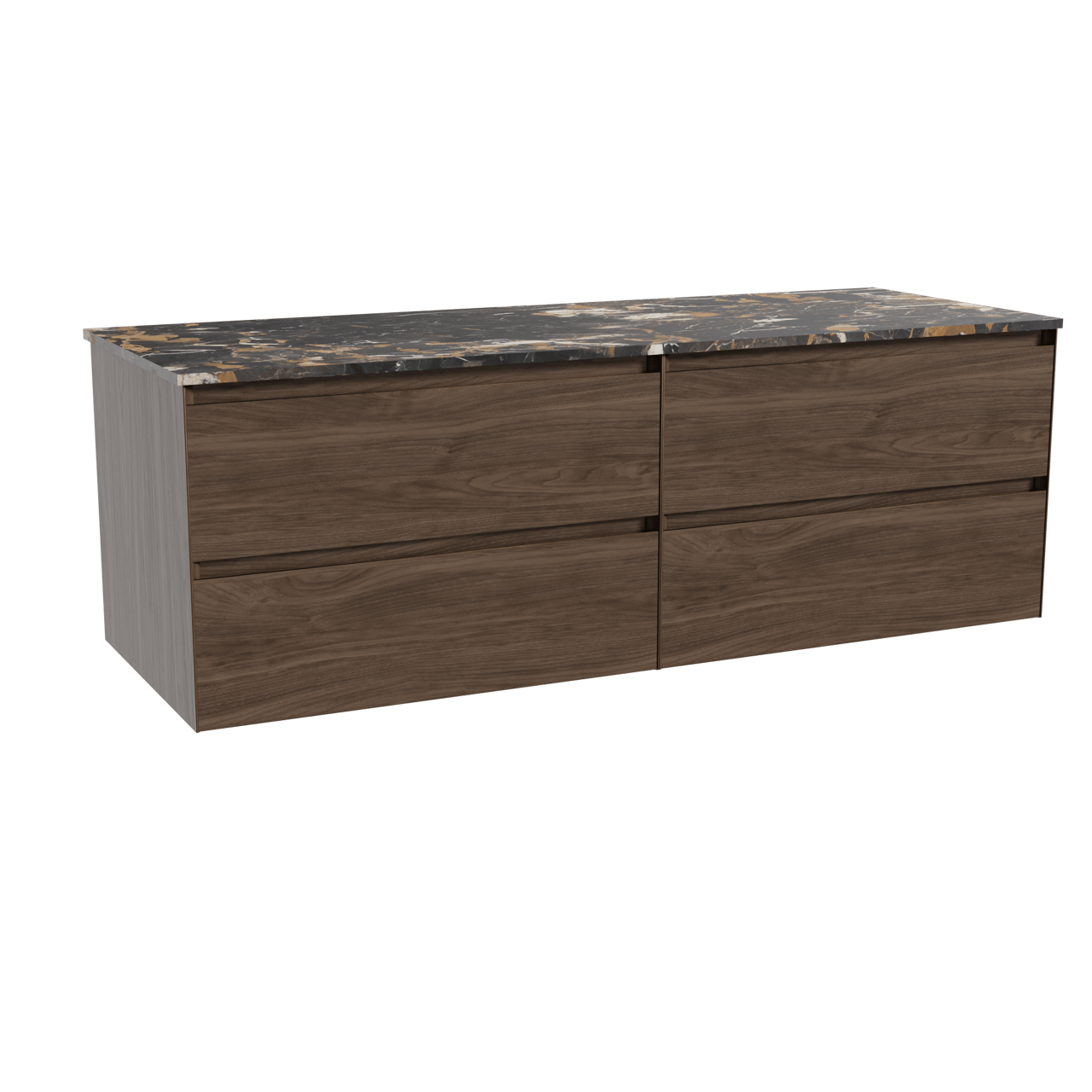 Balmani Mitra Badmöbel mit Stretto Waschtischplatte für Aufsatzwaschbecken