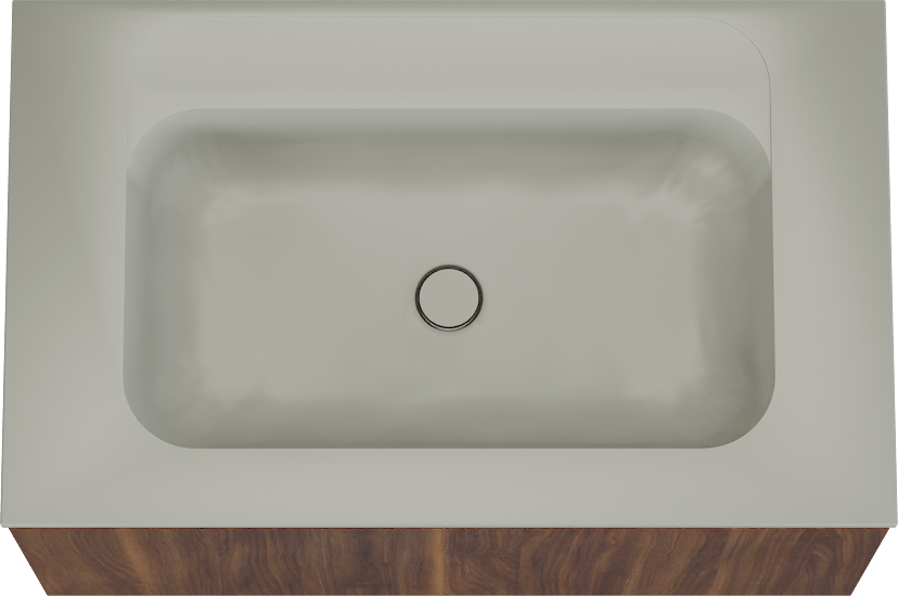 Balmani Sfera by Lucida meuble salle de bains suspendu 90 x 55 cm noyer américain avec Tablo Strada plan simple en marbre composite soie grise