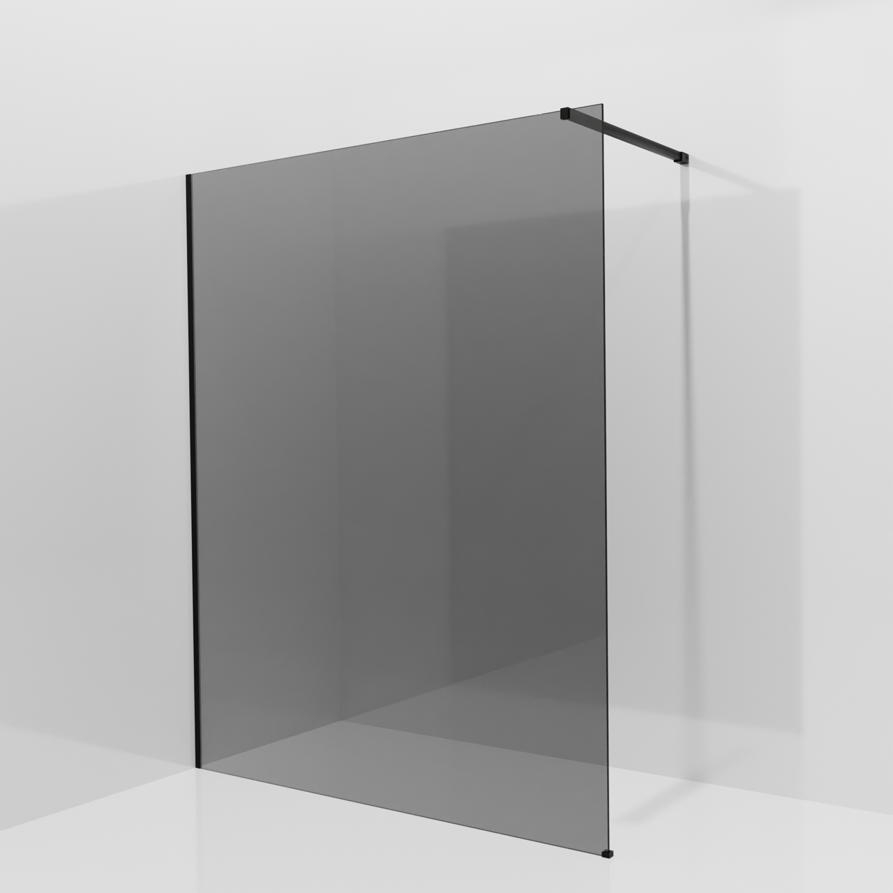Balmani Modular Walk-In Dusche: 160 x 200 cm, Rauchglas, Profil Schwarz matt