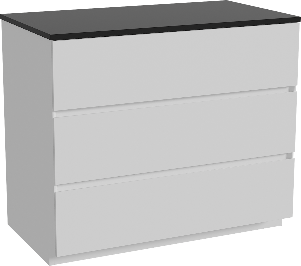 Storke Edge meuble salle de bains à poser 95 x 52 cm blanc mat avec Panton tablette simple en mdf enduit de poudre noir mat