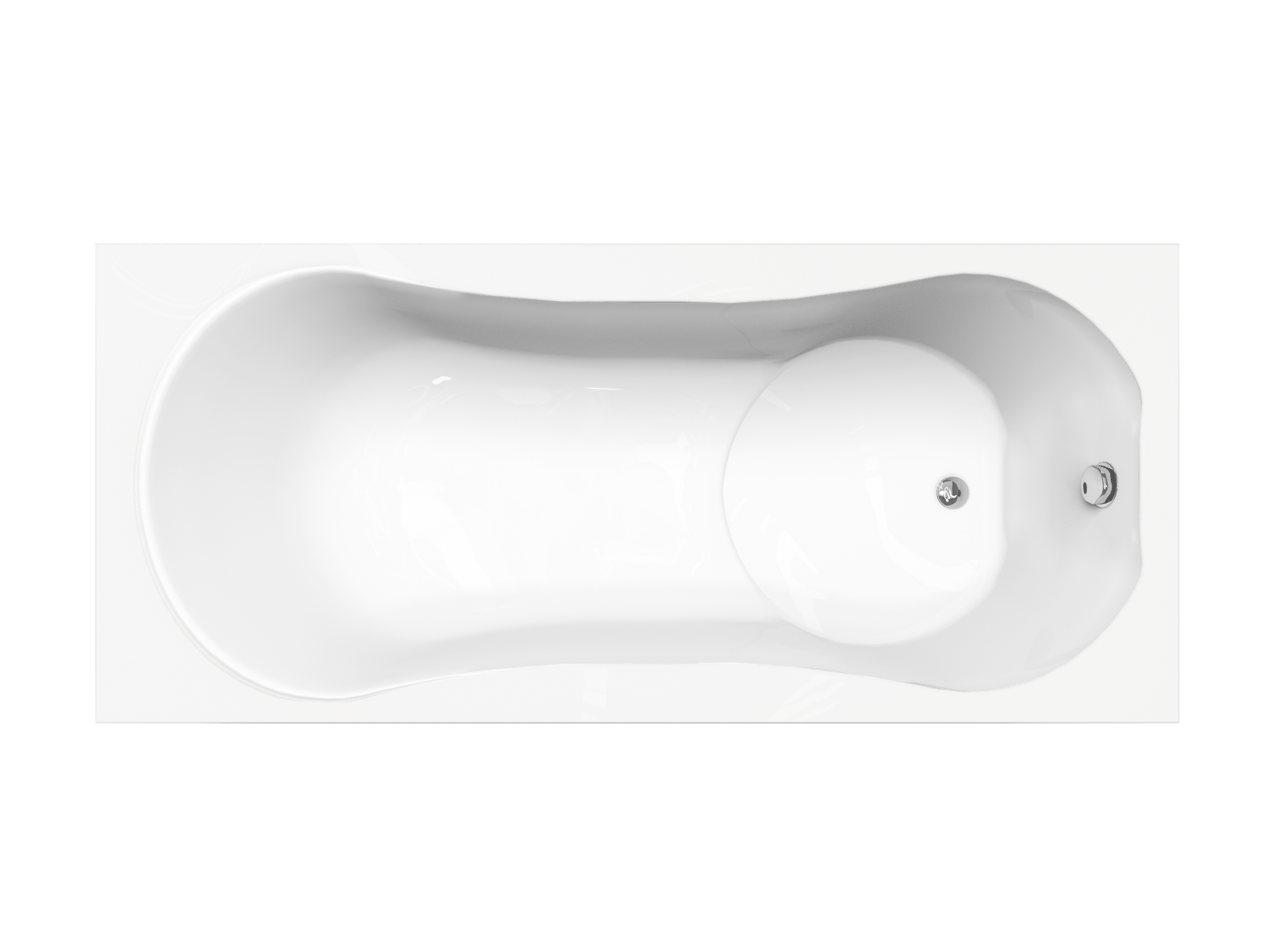 Luca Varess Trasime 1-Personen-Einbaubadewanne: 180 x 80 cm, Acryl, Weiß Glänzend