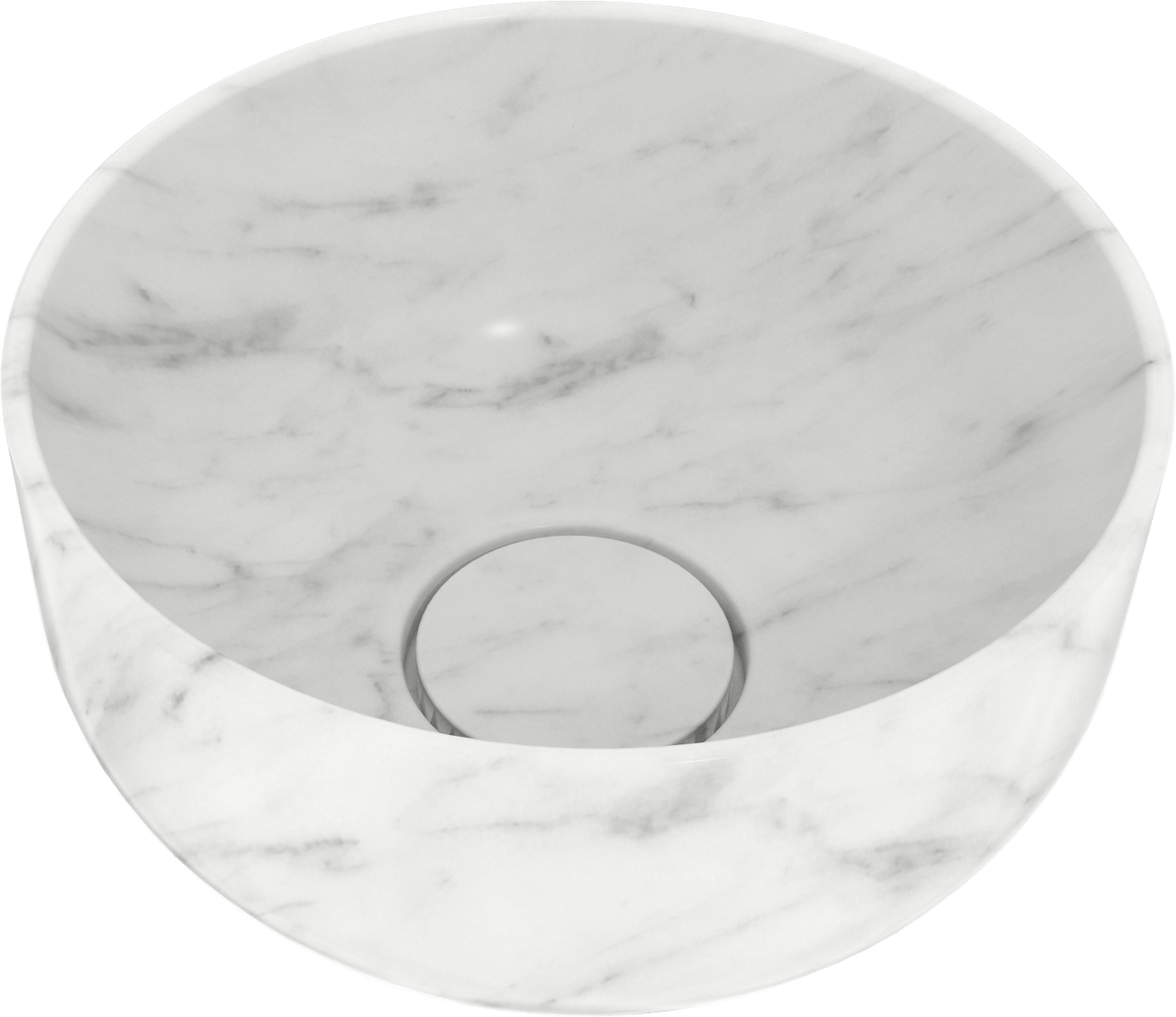 Balmani Bowl vasque à poser marbre carrare rond Ø 24 cm