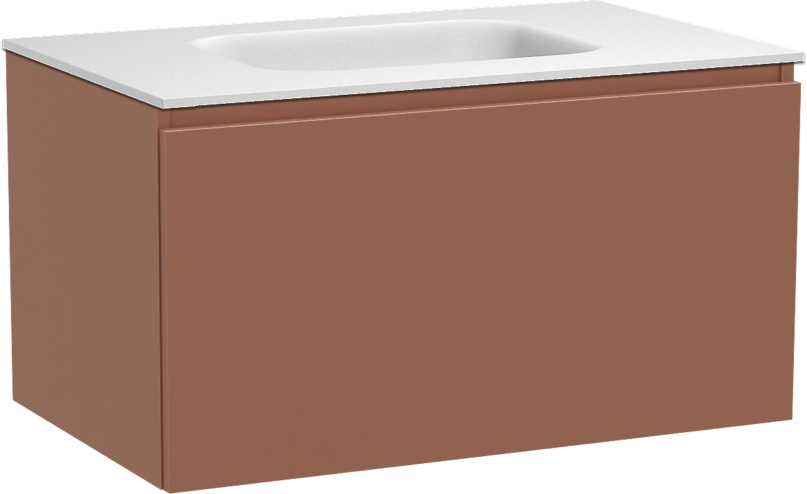 Balmani Sfera by Lucida zwevend badmeubel 90 x 55 cm cotto met Tablo Arcato enkele wastafel in solid surface mat wit