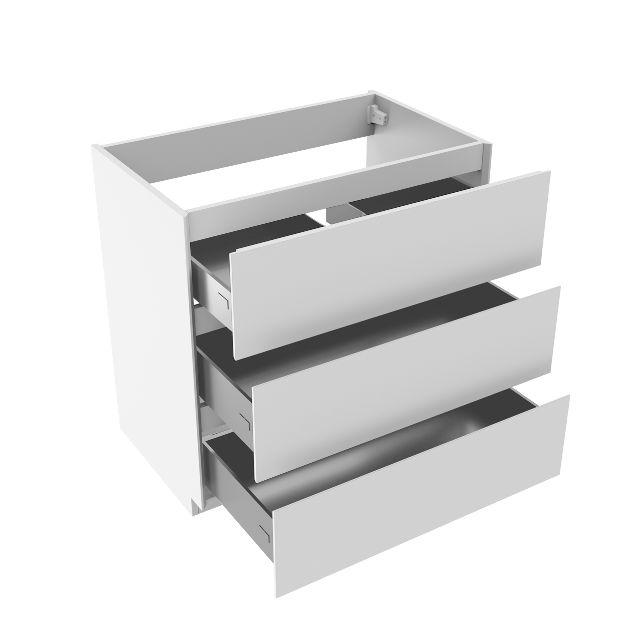 Storke Edge meuble sous-vasque a poser 85 x 52 cm Blanc Brillant 3 tiroirs