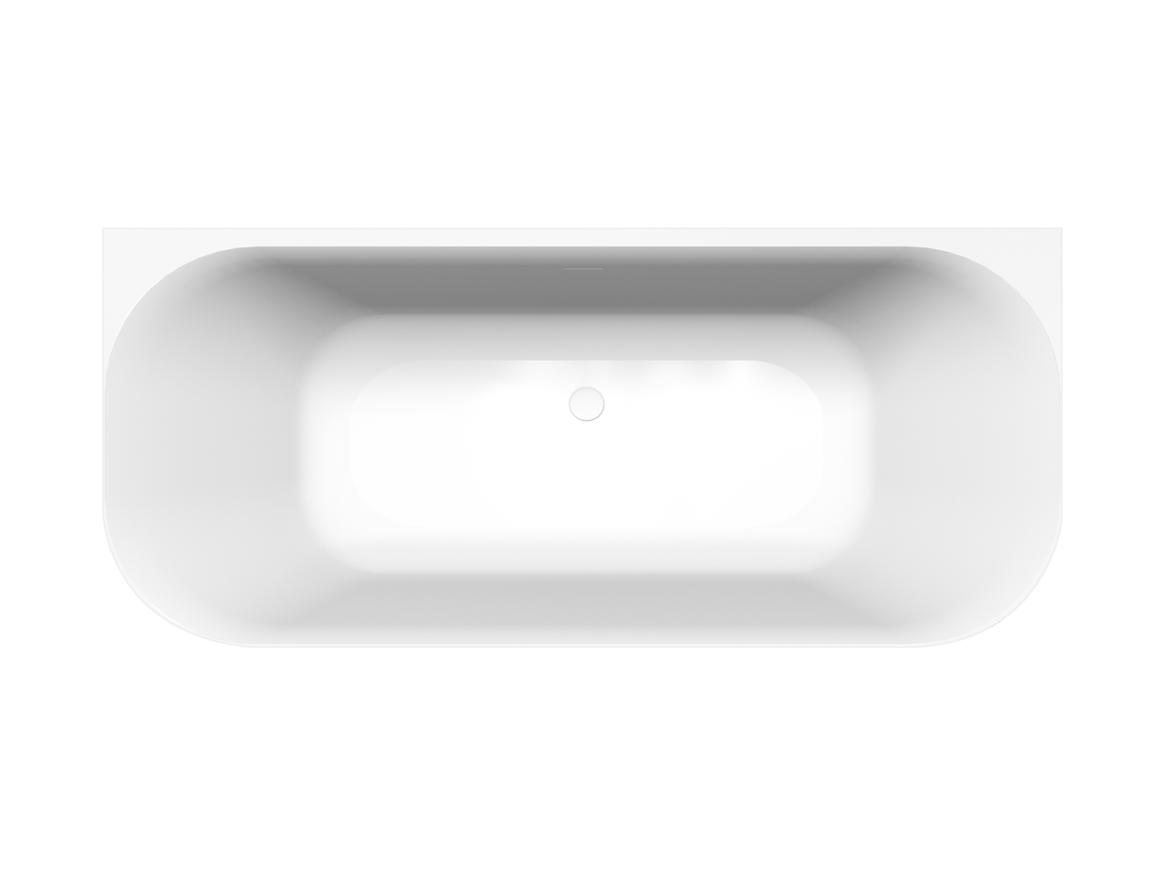 Balmani Finla halfvrijstaand bad 175 x 80 cm Solid Surface mat wit