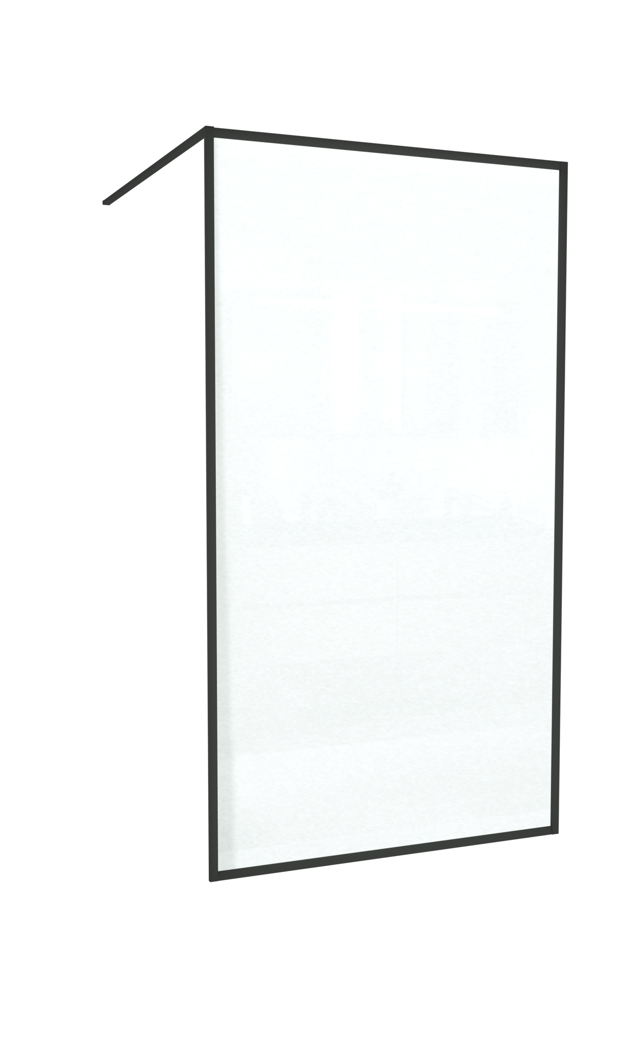 Balmani Framed douche à l'italienne 120 x 210 cm verre transparent profil noir mat