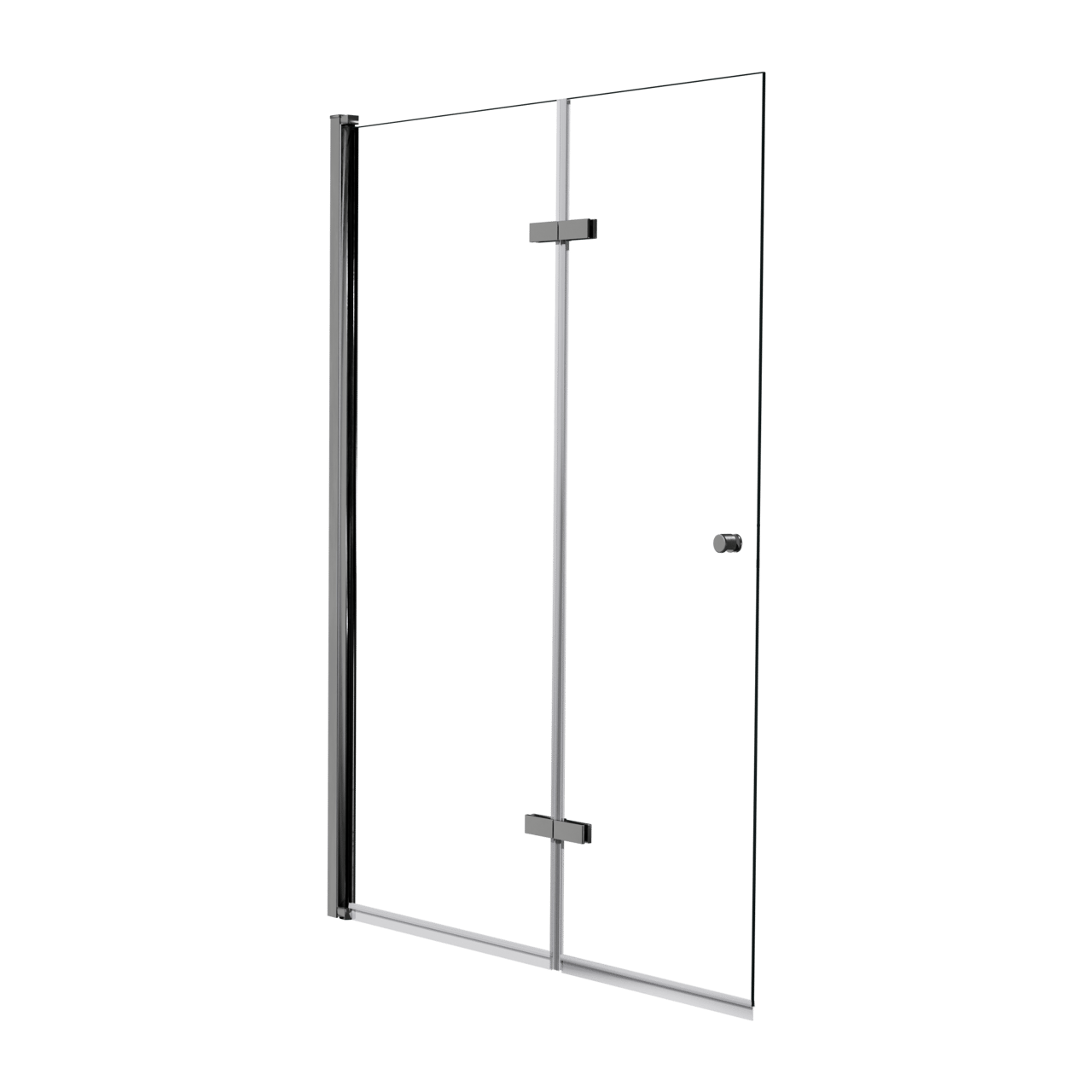 Luca Varess Kuresa pare-baignoire pliant en 2 pièces 120 cm verre transparent profil chrome brillant