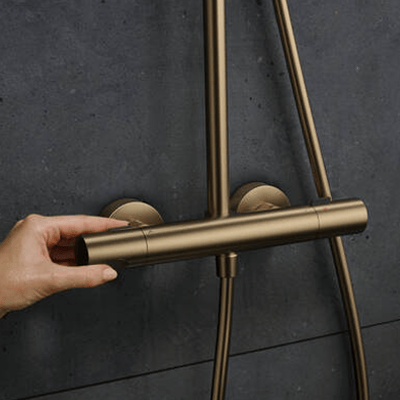 Hansgrohe Pulsify S260 Puro thermostatische kraan regendoucheset brushed bronze