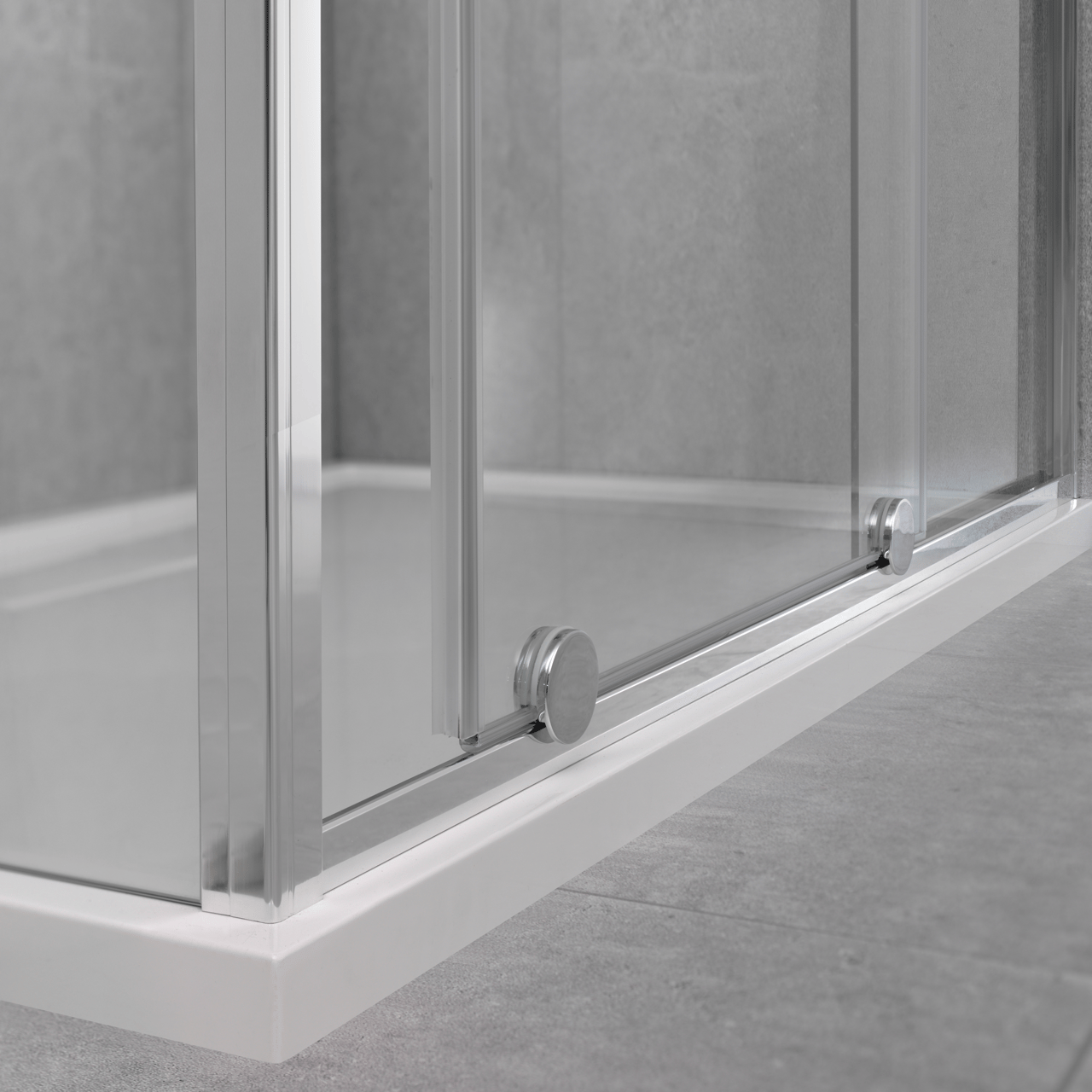 Luca Varess Morano paroi de douche avec porte coulissante et paroi latérale fixe 160 x 80 cm verre transparent profil chrome brillant