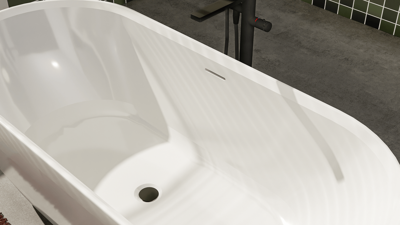 Luca Varess Mercuria ovaal vrijstaand bad 170 x 76 cm acryl glanzend wit