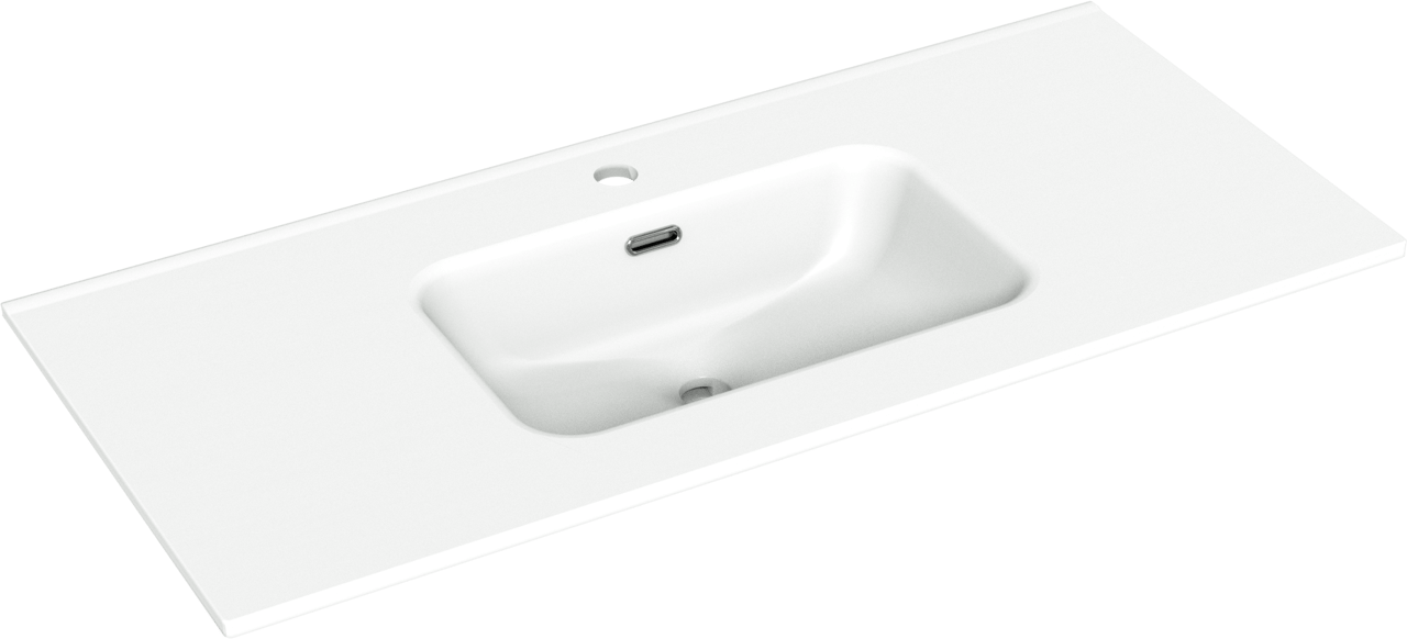 Linie Baro enkele wastafel mat witte porselein 100 x 46 cm