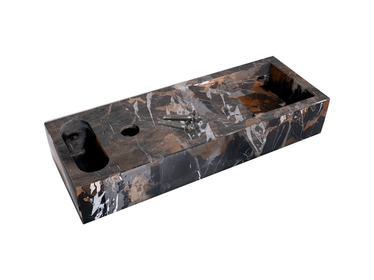 Balmani Mood Handwaschbecken: Portoro Gold Marmor, 55 x 20 cm