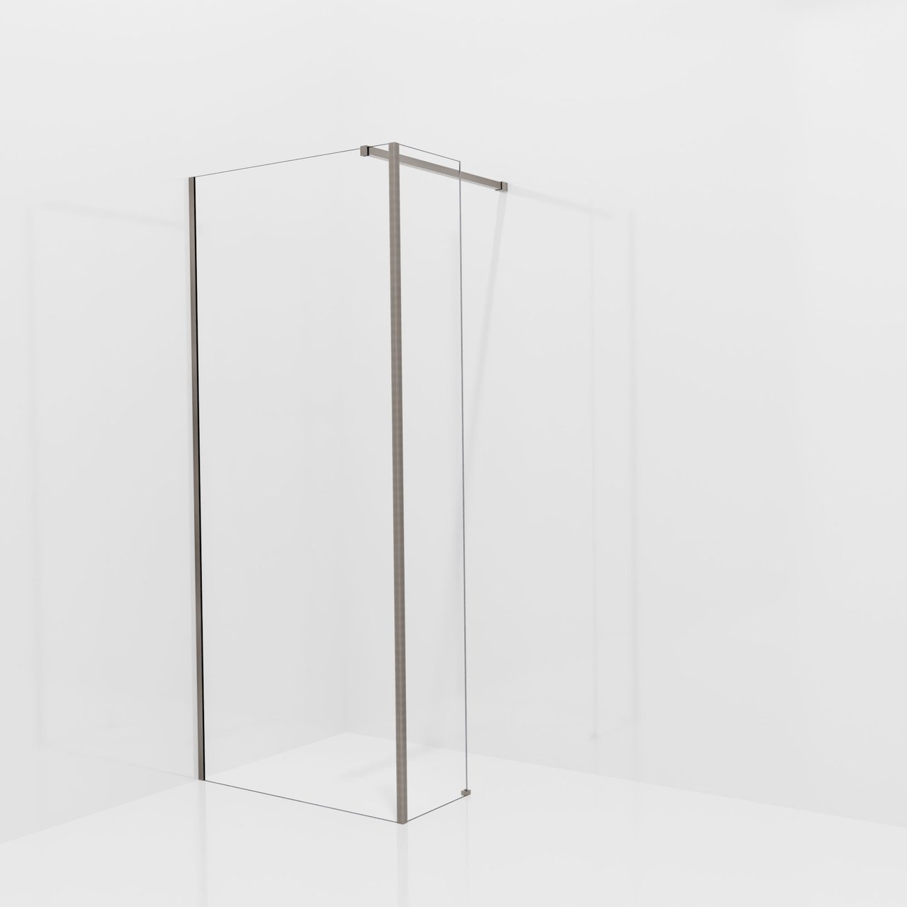 Balmani Modular inloopdouche met vaste zijwand: 90 x 200 cm, Helder glas, Brushed GunMetal profielen