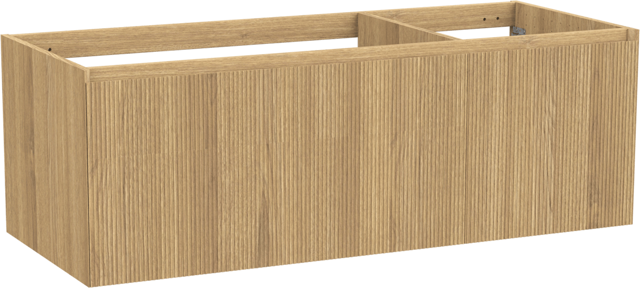 Balmani Fila meuble sous-lavabo suspendu 135 x 55 cm asymétrique gauche placage chêne naturel 4 tiroirs