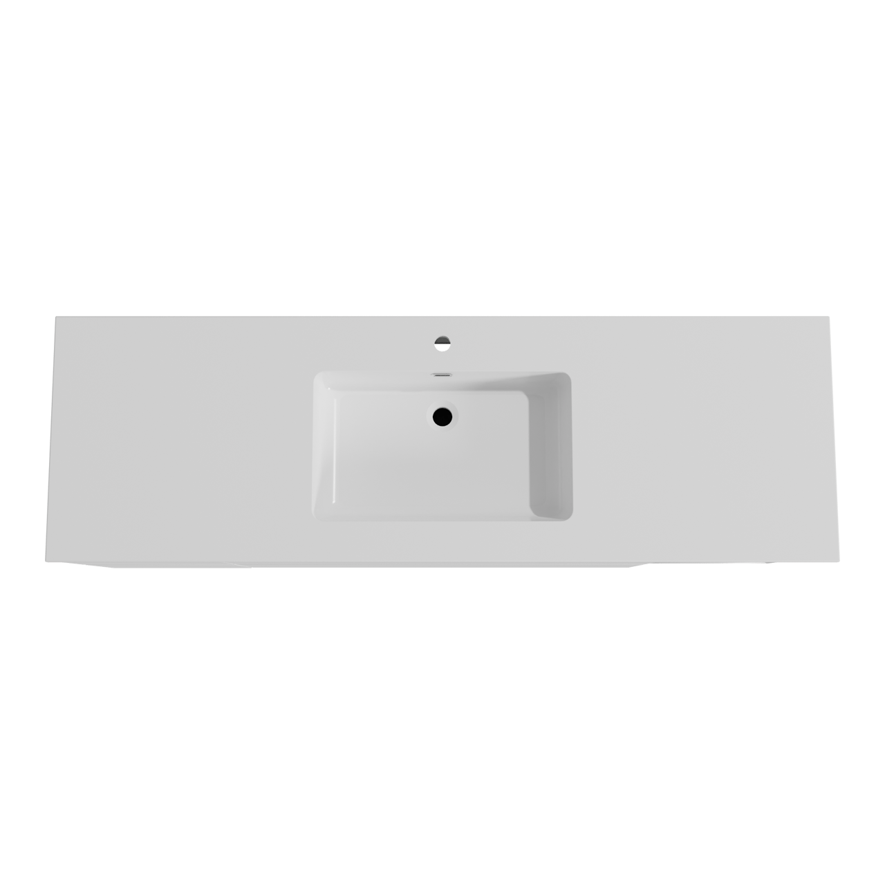 Storke Edge hängendes Möbelstück Set: 165 x 52 cm, Weiß matt, mit Diva Einzelwaschtisch, Marmorkomposit Weiß glänzend