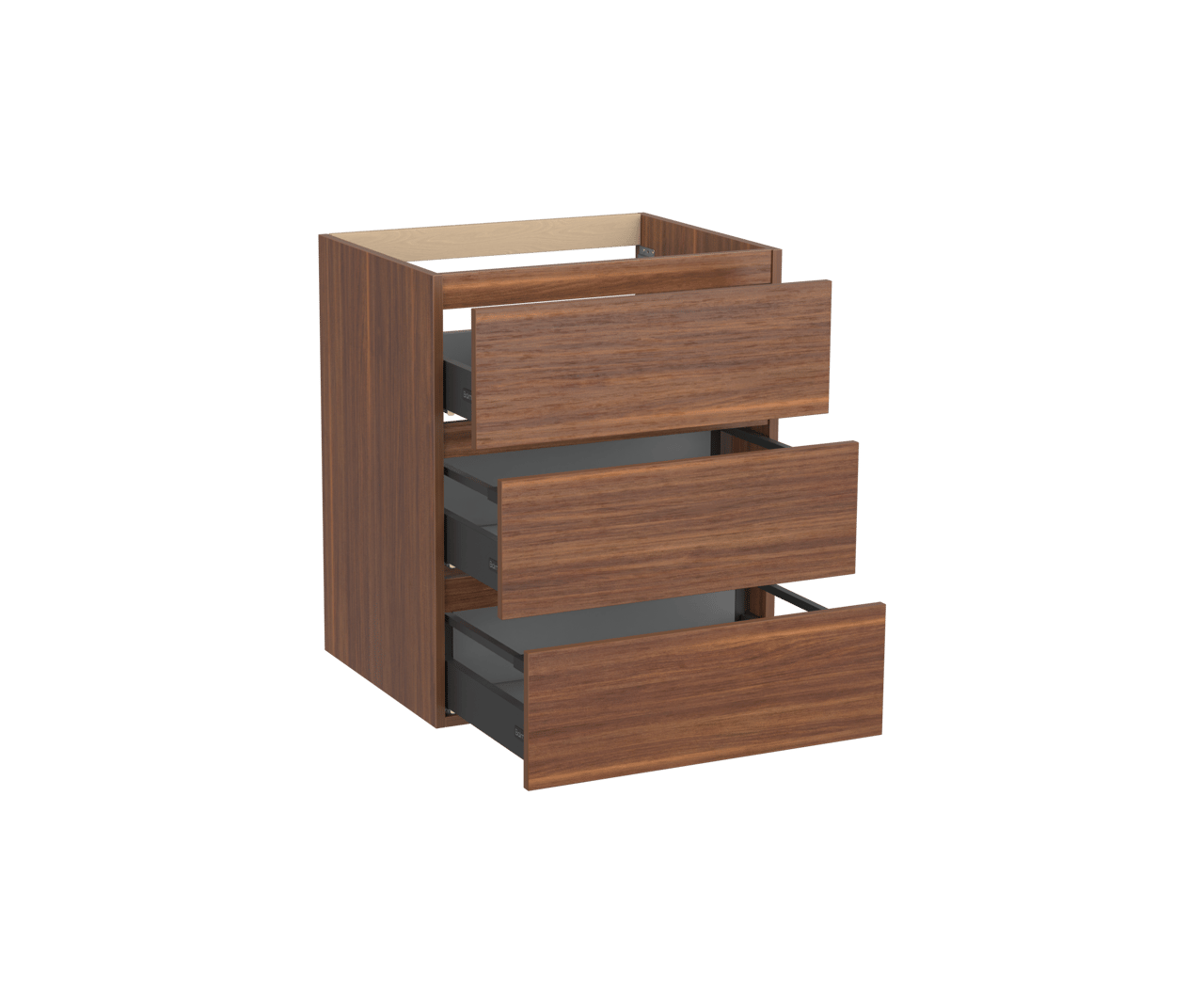 Balmani Lucida meuble sous-lavabo a poser 67,5 x 55 cm noyer Américain 3 tiroirs